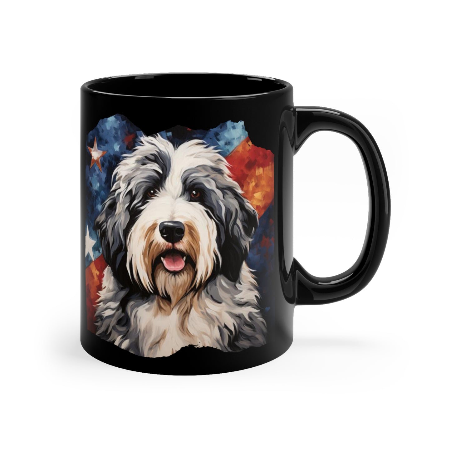 Sheepdog Stars & Stripes 11oz Black Mug