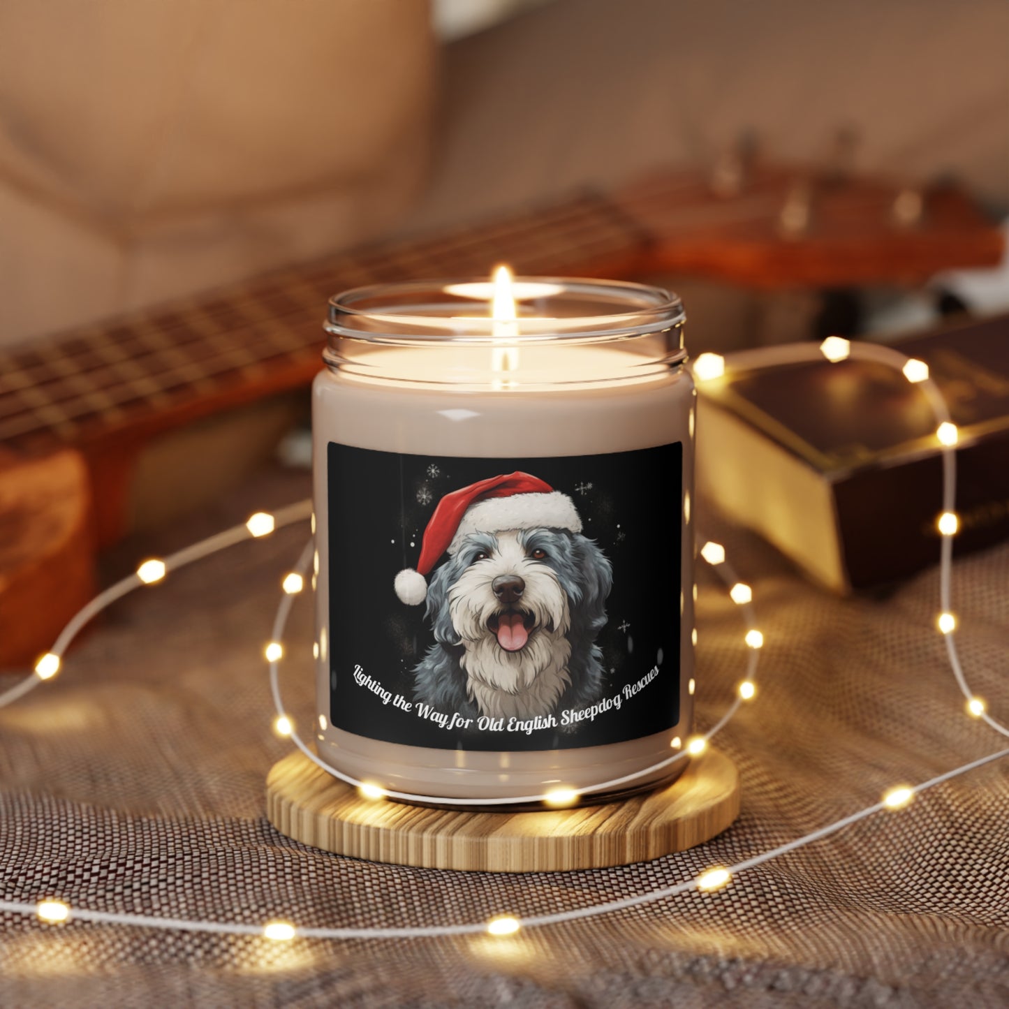 Santa Sheepdog Scented Soy Candle, 9oz