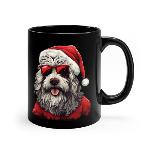 Rock 'n Roll Santa Sheepdog 11oz Black Mug