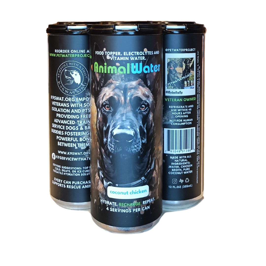 Front Military Dog Hydration for Dogs 4- Pack Coconut Chicken