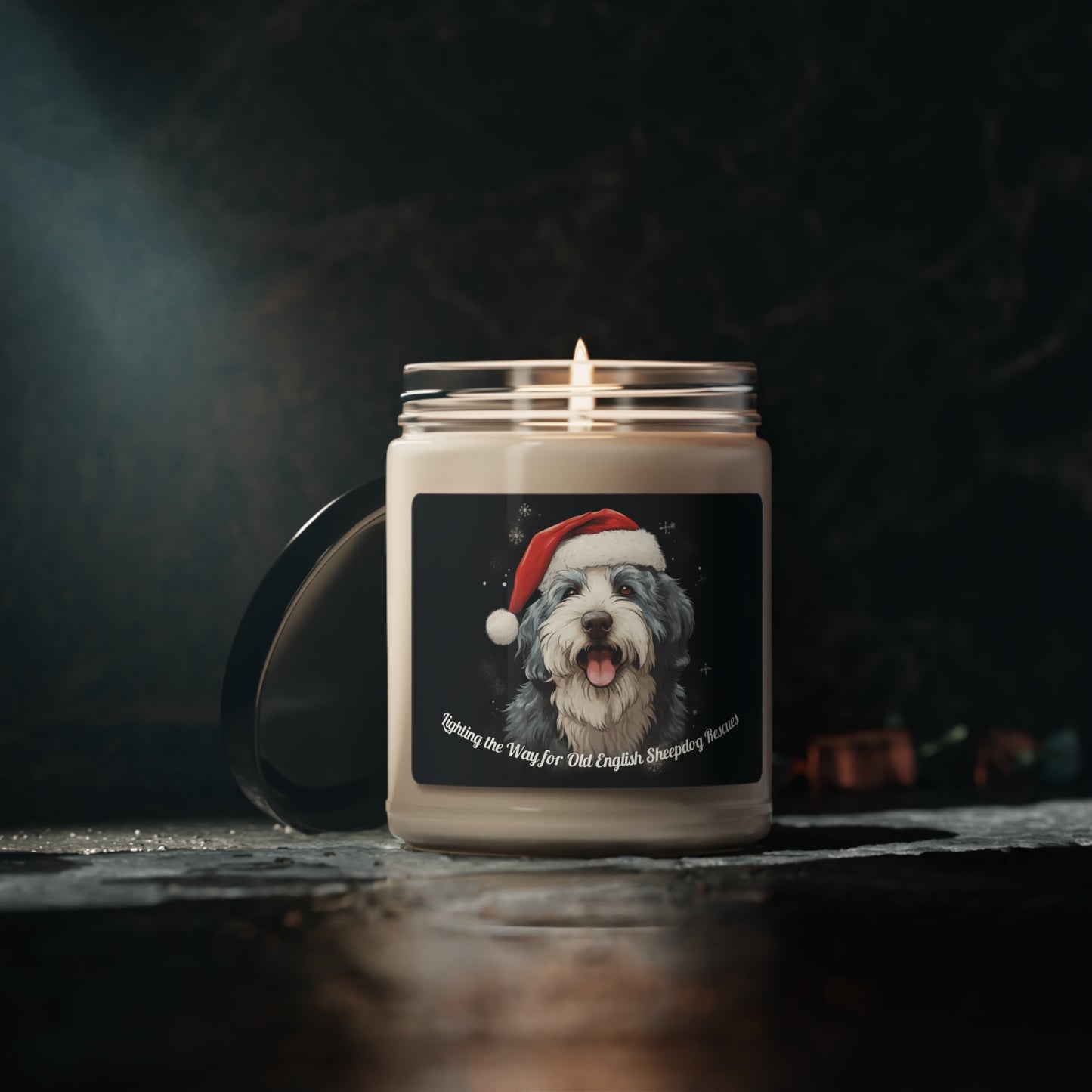 Santa Sheepdog Scented Soy Candle, 9oz