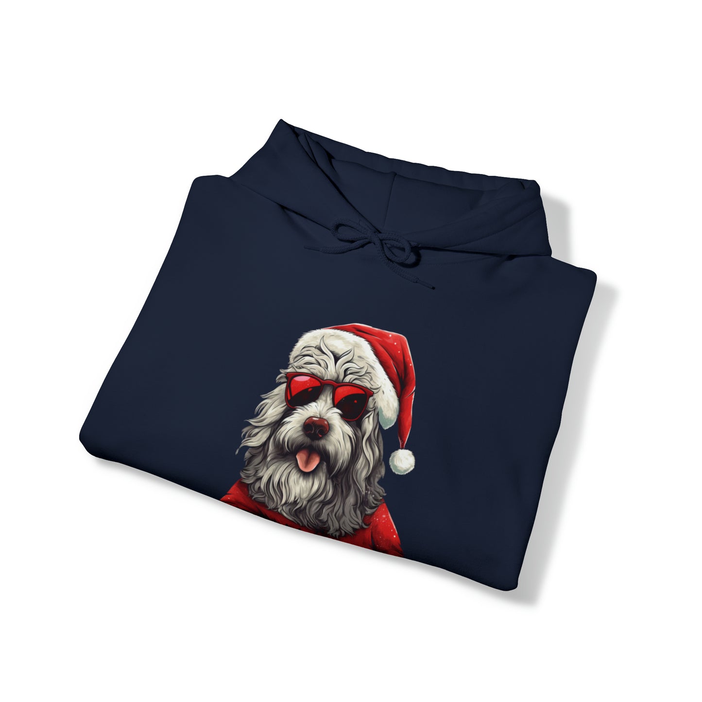 Rock 'n Roll Santa Sheepdog Unisex Heavy Blend™ Hooded Sweatshirt