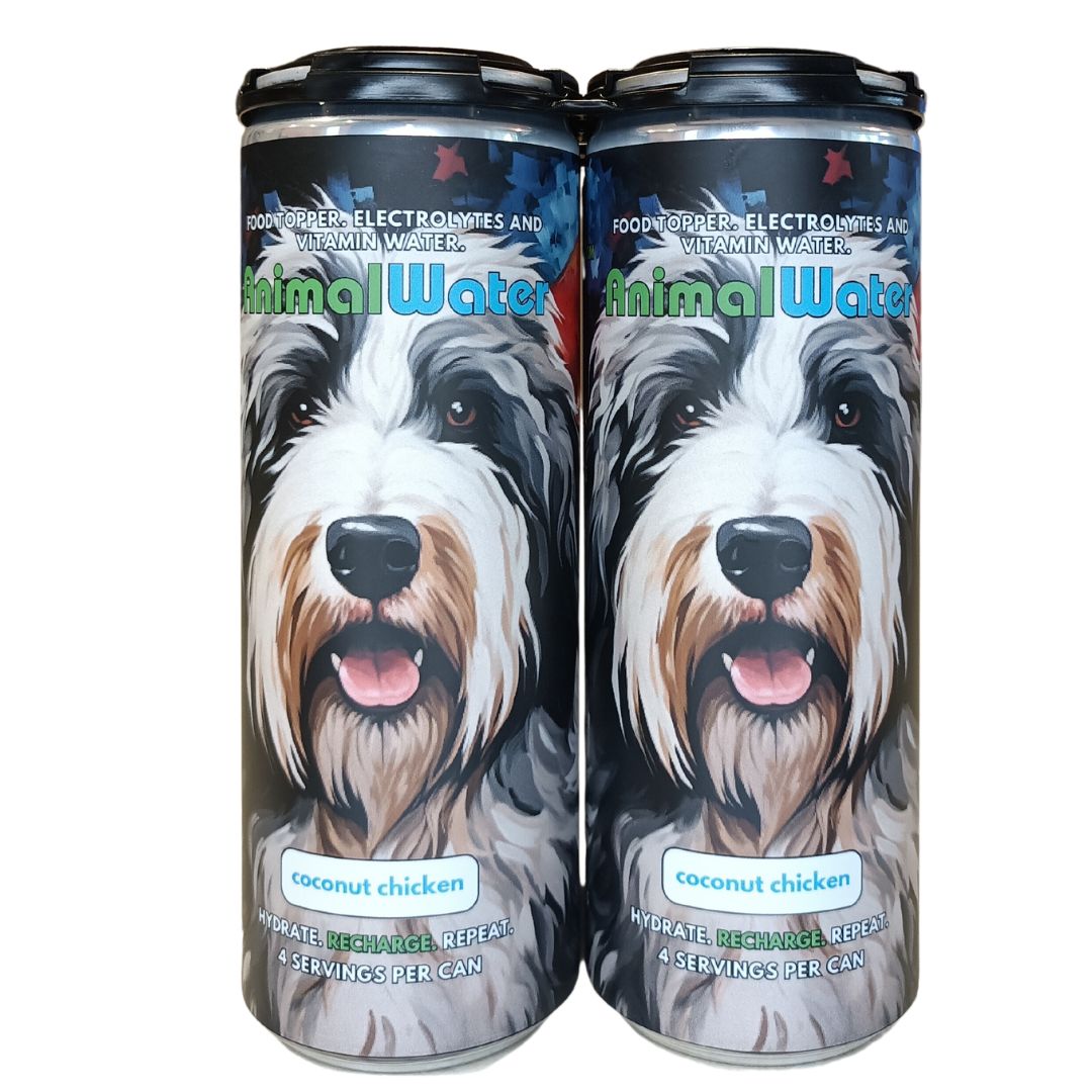 Product Shot Sheepdog Stars & Stripes Hydration for Dogs 4- Pack Coconut Chicken